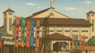 蔵前国技館を再現したイラスト