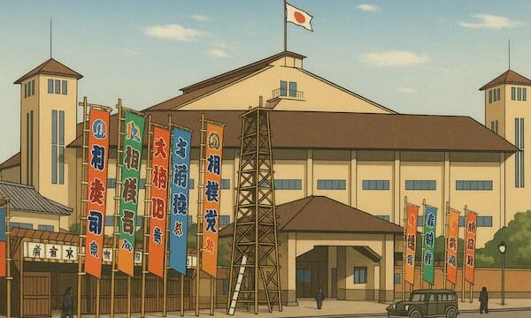 蔵前国技館を再現したイラスト