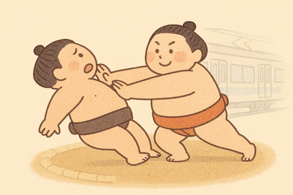 電車道のイラスト