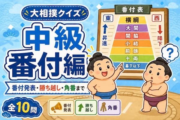 大相撲クイズ中級番付編のイメージイラスト