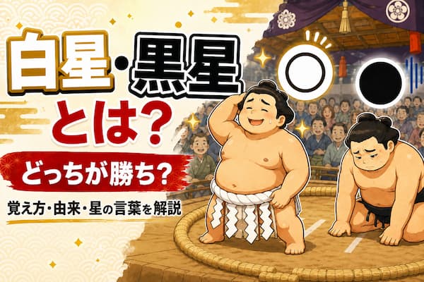 白星黒星をイメージしたイラスト