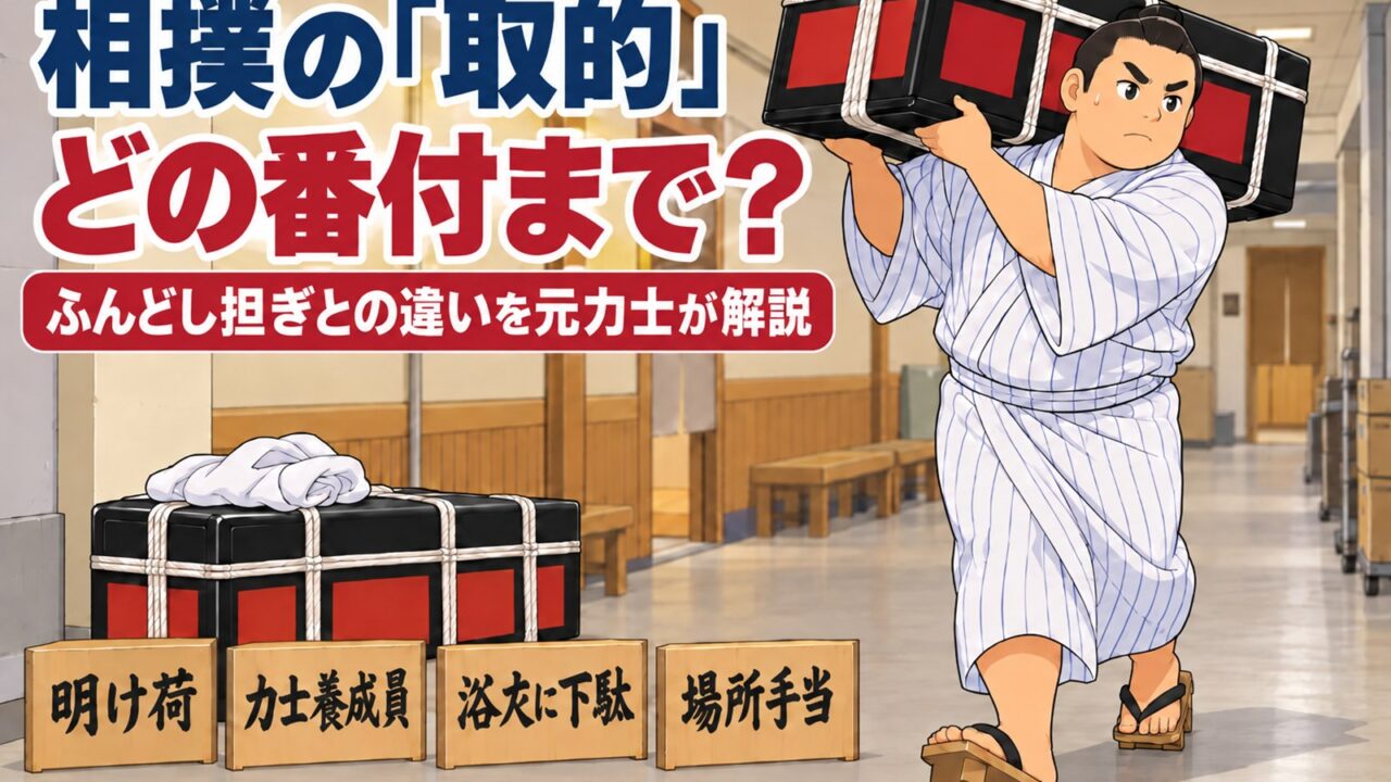 相撲の取的はどの番付まで？ふんどし担ぎの意味と違いを元力士が解説